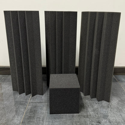 Kit Acústico Esquinero Mediano - 3 Trampas de Bajos + 1 Cubo