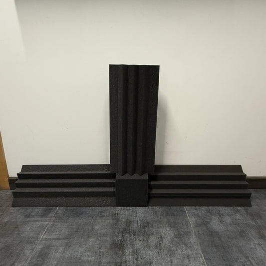 Kit Acústico Esquinero Mediano - 3 Trampas de Bajos + 1 Cubo