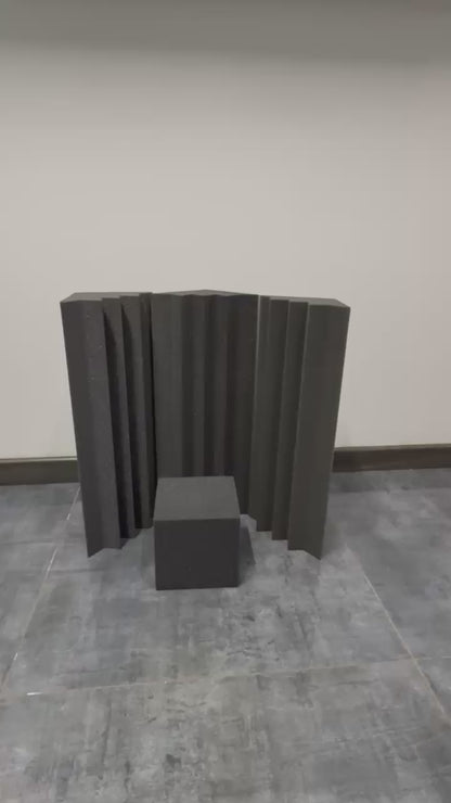 Kit Acústico Esquinero Mediano - 3 Trampas de Bajos + 1 Cubo